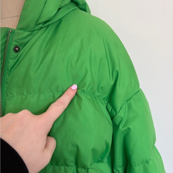Velvet by Graham & Spencer Puffer Jacket Green Hooded Zip S - Picture 5 of 11